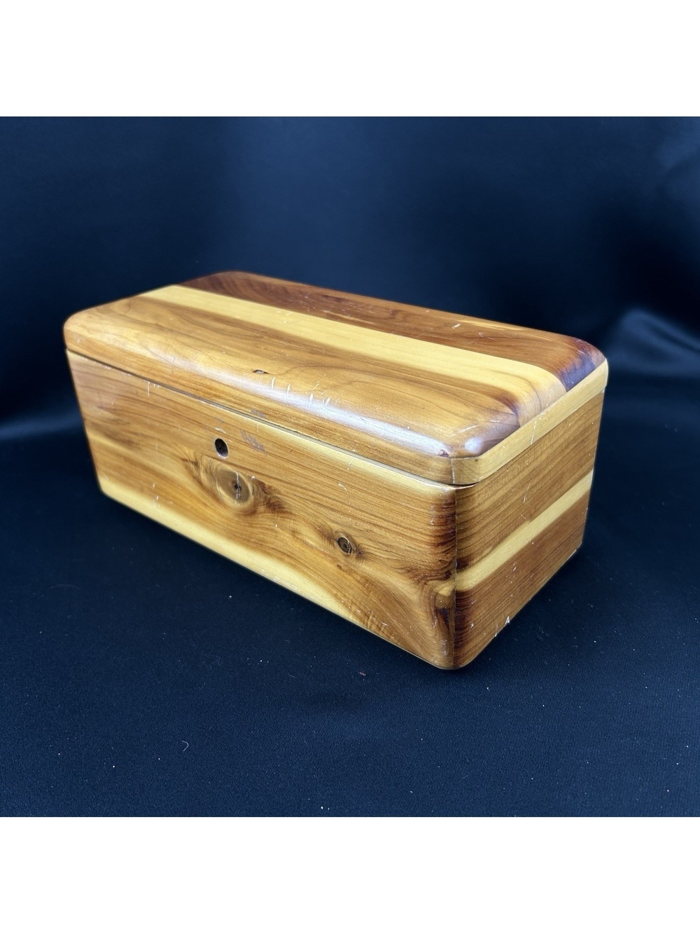 Vintage Lane Cedar Hope Chest Box 9" X 4.5" x 4" Hinged Lid and Key